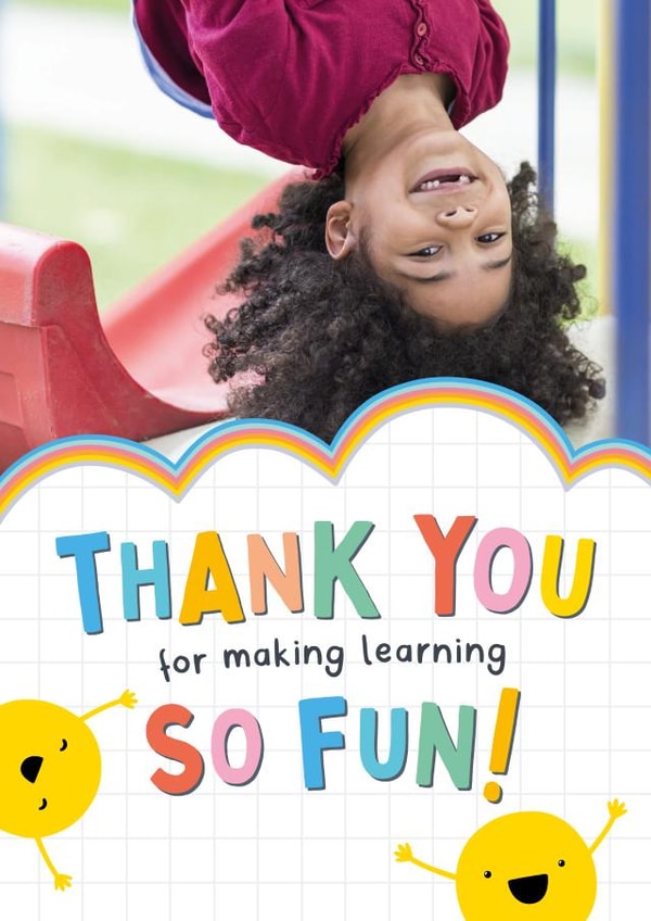 Teacher cute Thank You Personalised Photo Card 4056 created by Macie Dot Doodles