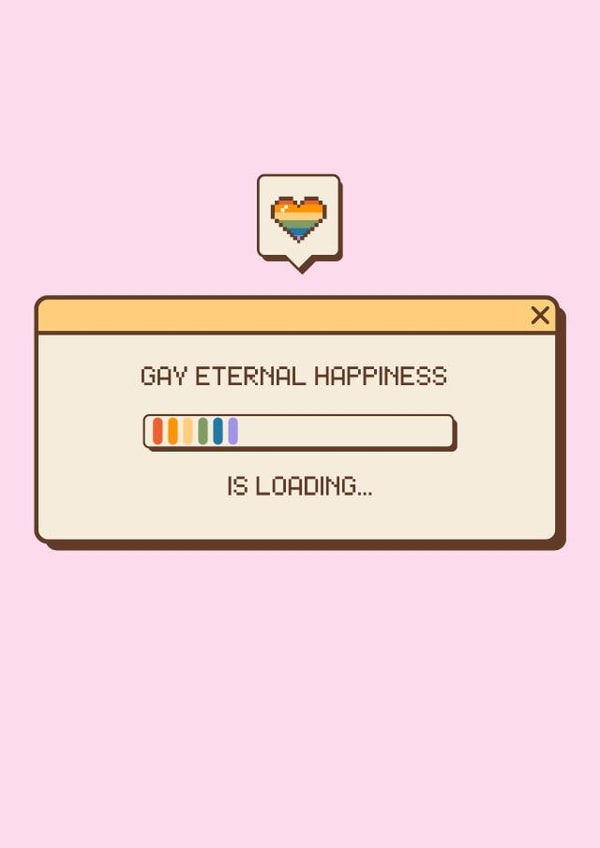 Heartfelt Card For Gay Wedding - Gay Eternal Happiness created by Ink Icons