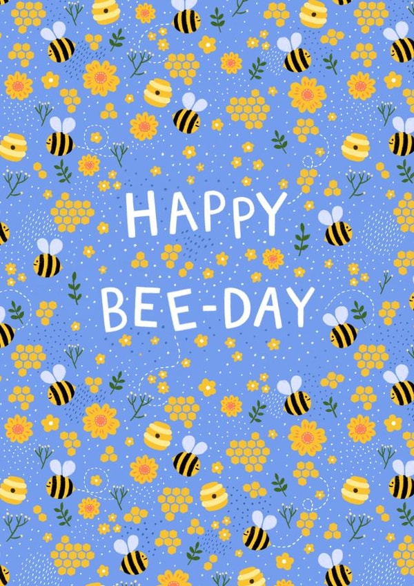 Cute and Pretty Birthday Card - Happy Bee-day created by Pear Tree Press