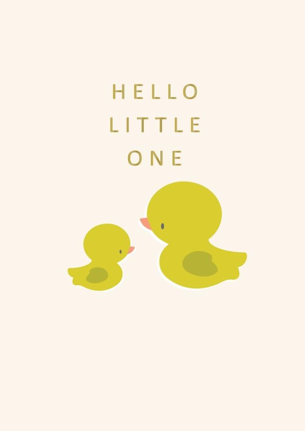 Cute - New Baby - Hello Little One - New Parent - Christening created by Laura Darrington Design Ltd.