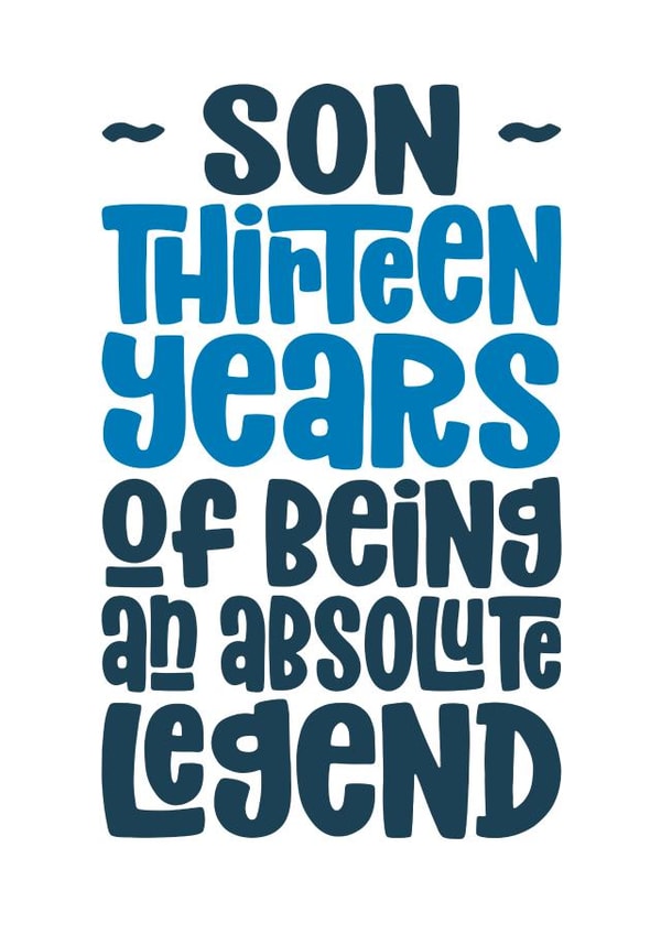 Son 13th Birthday Card - Absolute Legend created by Waffle & Faff