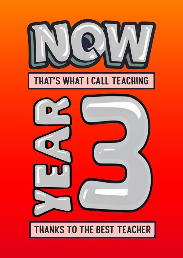 Cute teacher card for year 3 pupils created by @MisterDave