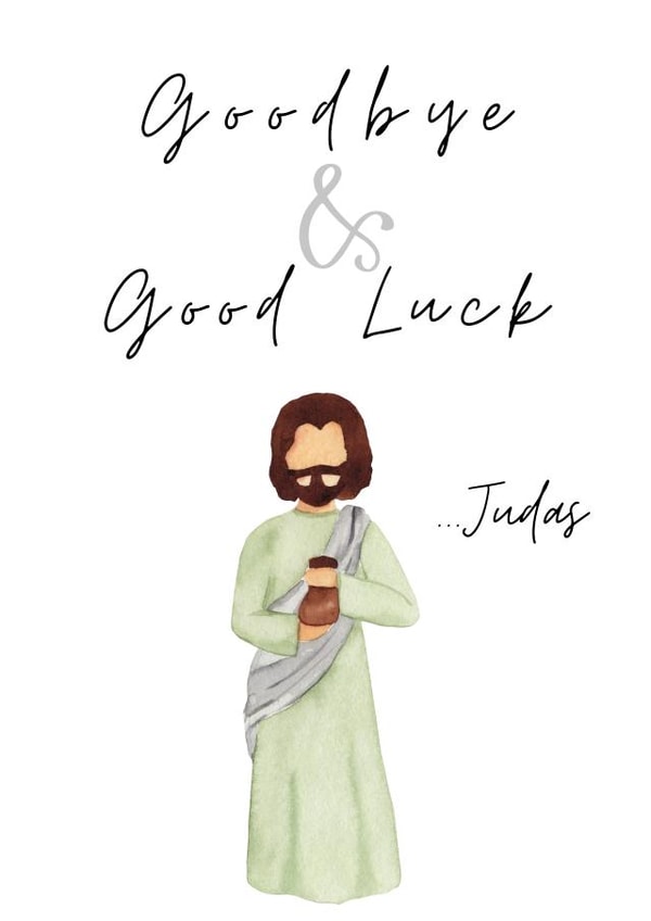 Funny leaving card for a colleague you love. Send them off with this cheeky card created by Frankie Curry