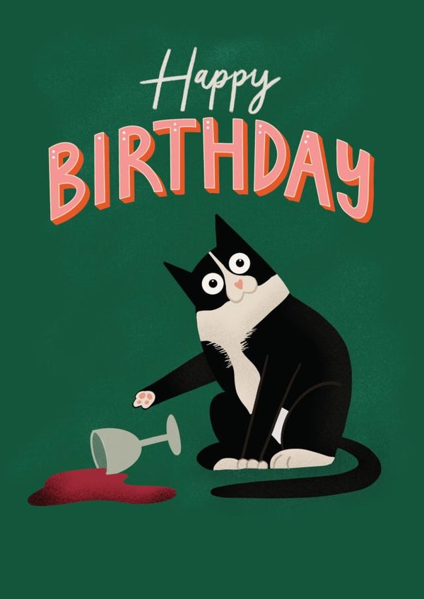 Funny Birthday Card - Naughty Cat created by AbiGoLucky