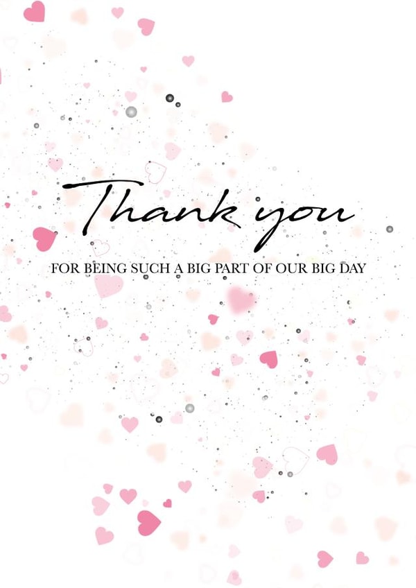 Thank you for supporting us at our wedding created by Gail Grisham