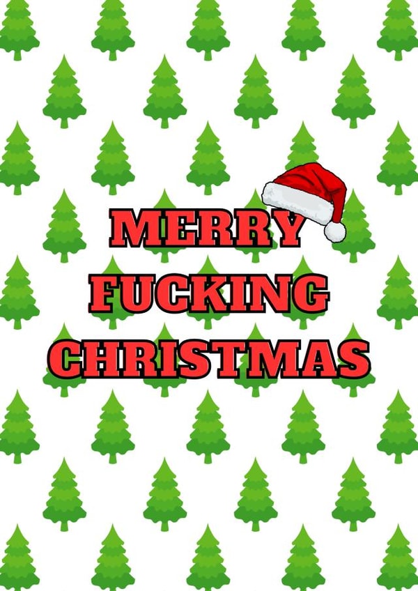 Funny Merry Fucking Christmas card for friends or family. created by Nicki Mead