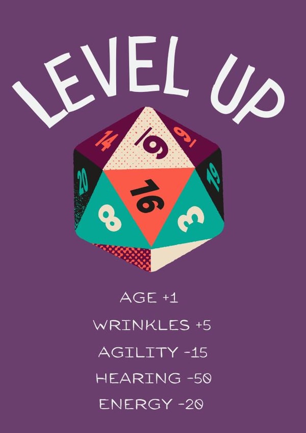 Dungeons & Dragons Level Up Birthday Card created by DandyDesignsandCrafts