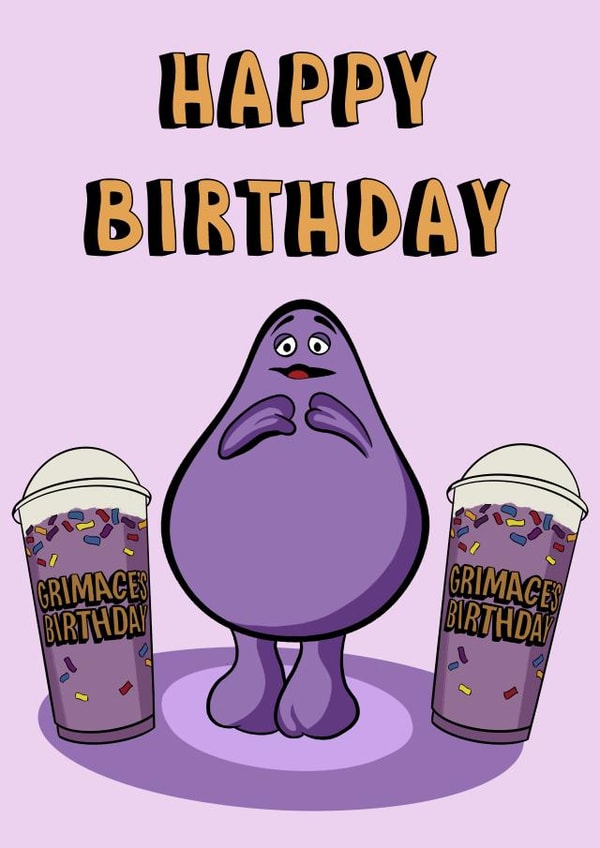 Funny Birthday Card - Grimace - McDonald's - TikTok created by Doublea