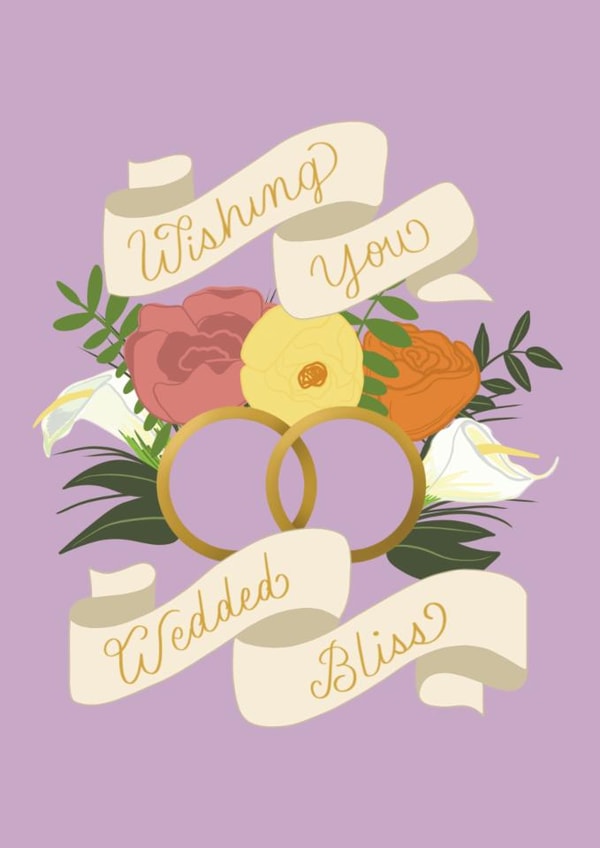Pretty Floral Wedding Card Rings - Wishing You Wedded Bliss created by Angelicabydesign