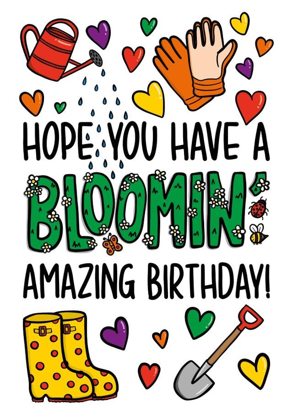 Funny Gardening Birthday Card | Floral Birthday Card created by TeePee Creations