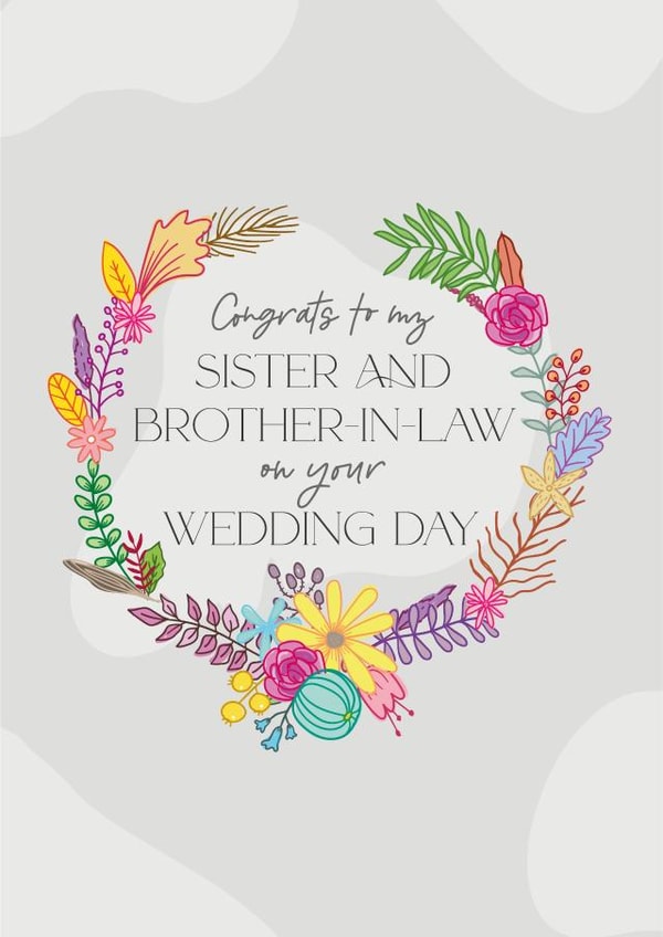 Pretty Wedding Card - Sister and Brother in Law created by Poppy Lane