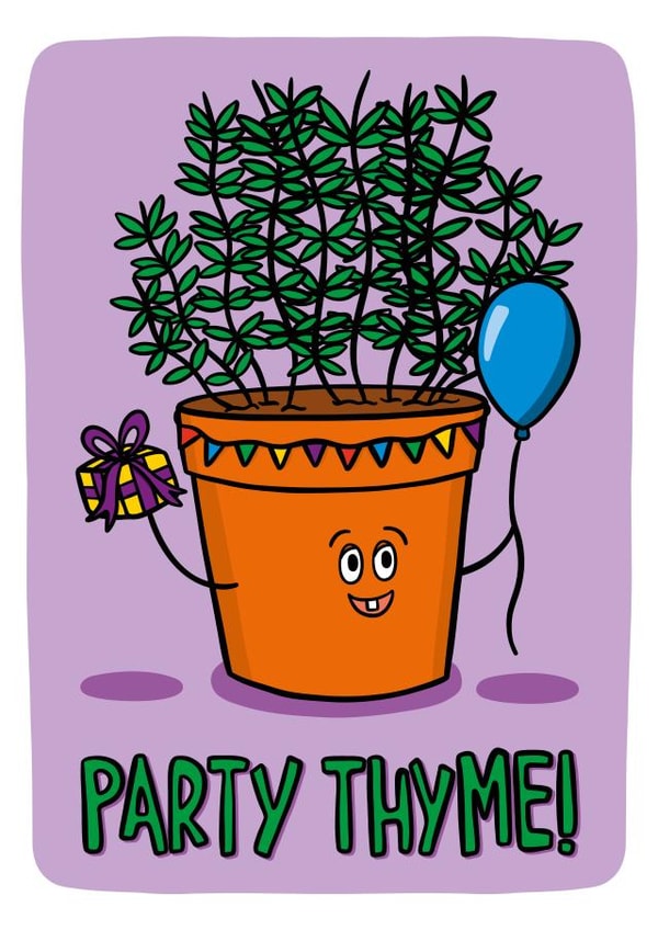 Thyme Birthday Card | Funny Herb Pun Card created by TeePee Creations