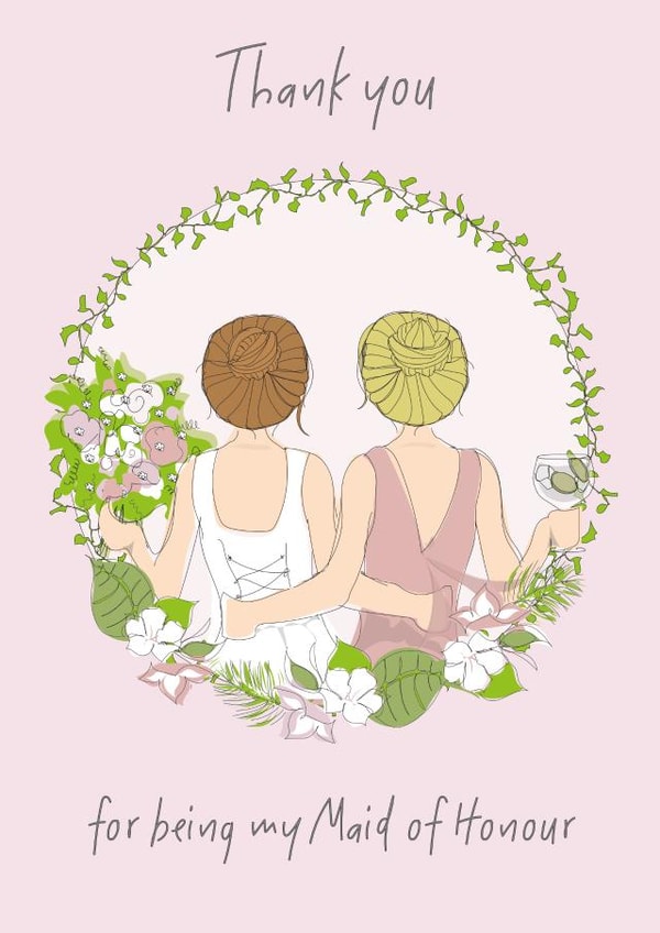 Cute Thank You Card - Maid of Honour created by Doodle Keg
