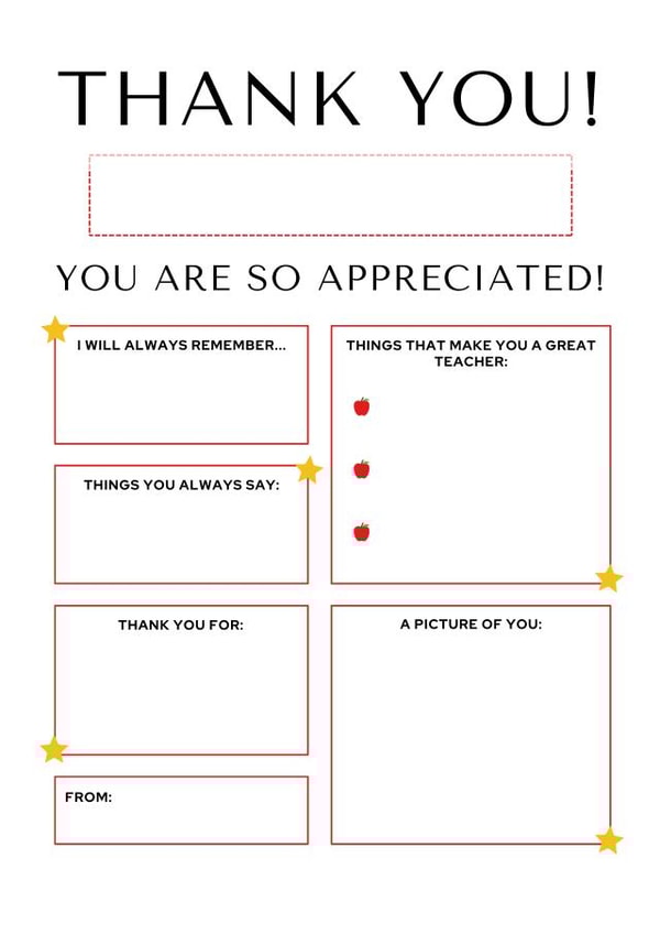 Funny Thank You Teacher card created by BeauPrintBoutique