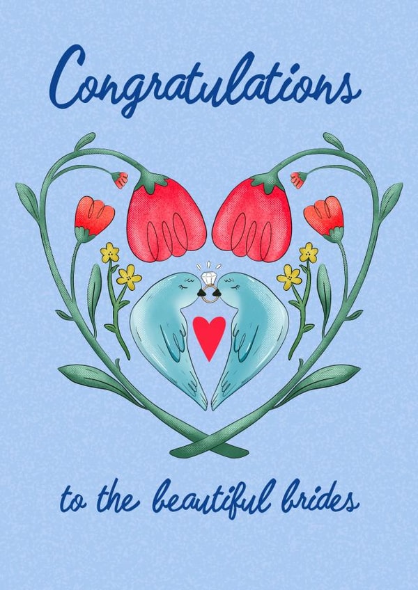 Congratulations Lesbian LGBT Wedding Engagement Card created by Artful Orange
