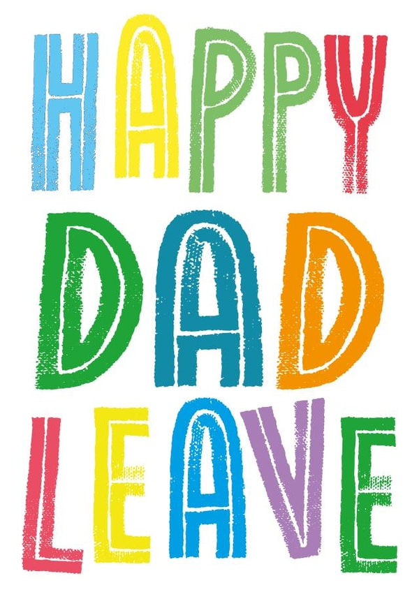 Paternity Leave Card For Dad To Be - Dad Leave - Colourful Type created by size3art