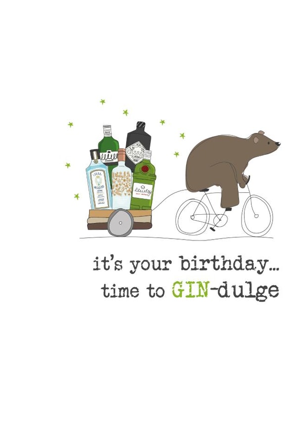 Funny Birthday Card - Gin-dulge created by Dandelion Stationery