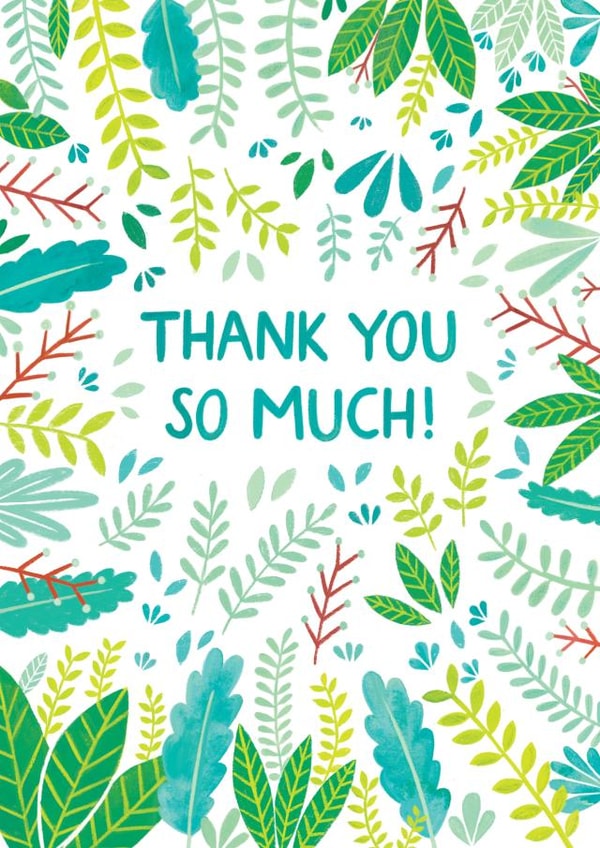 Pretty Thank You Card - Leafy created by Pear Tree Press