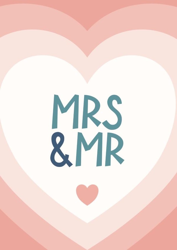 Wedding Congratulations Card - MRS & MR created by Bev O'Connor || @oconnordesign