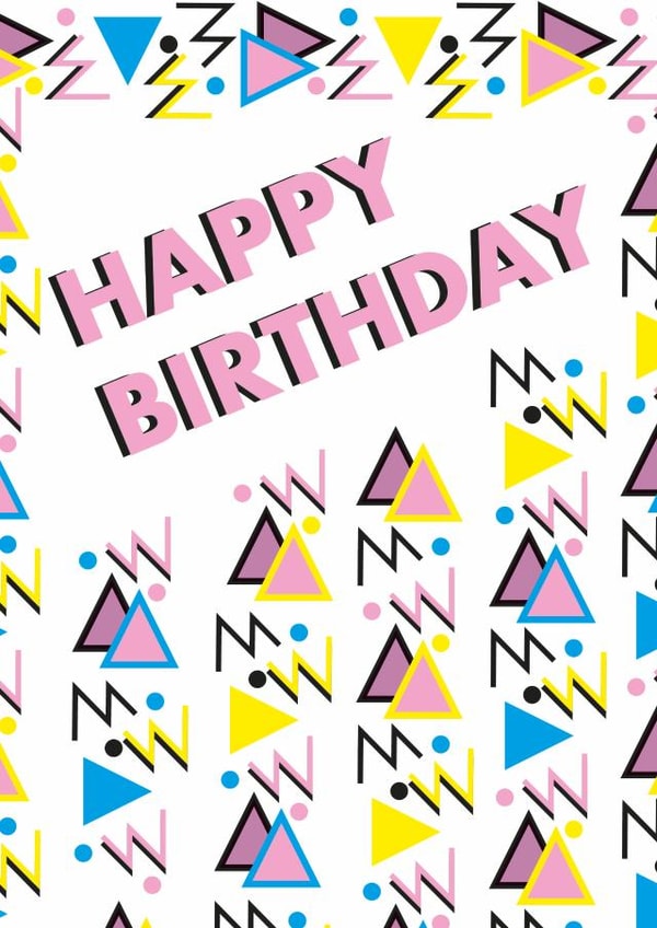 80s style Birthday card for that loves a pop of colour created by Bryony MacQueen
