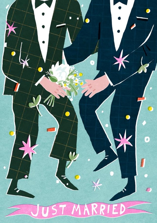 Pretty Wedding Card - Gay - Male - LGBTQ+ created by Yan Yu Lee