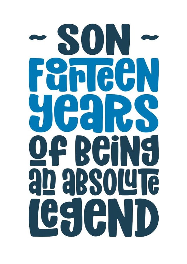 Son 14th Birthday Card - Absolute Legend created by Waffle & Faff