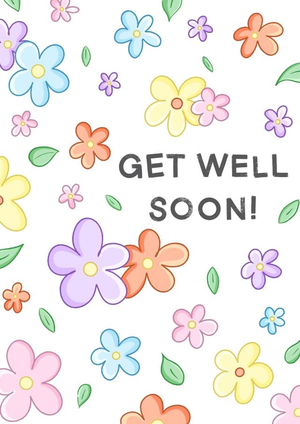Pretty Get Well Card - Pastel Flowers created by The Dew Drop Designs
