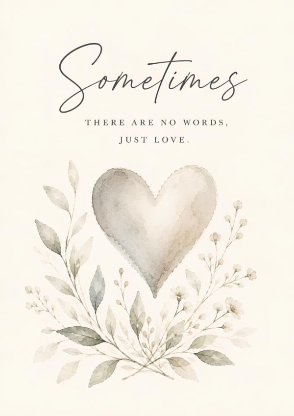 Minimal Sympathy card - Sending love created by BeauPrintBoutique