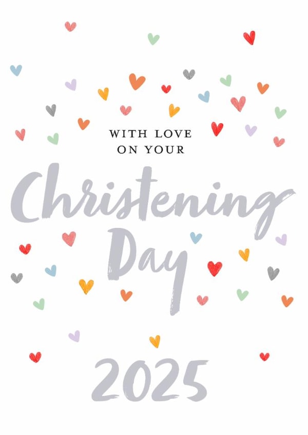 Heartfelt Christening Card - With Love - 2025 created by Juniper and Rose Studio