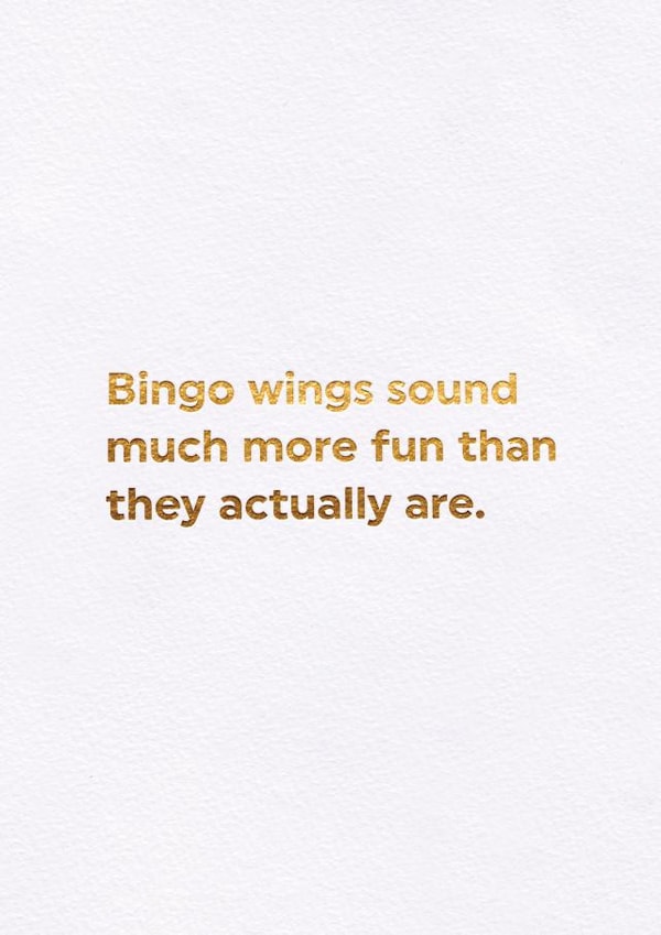 Funny Birthday Card - Bingo Wings created by Brainbox Candy