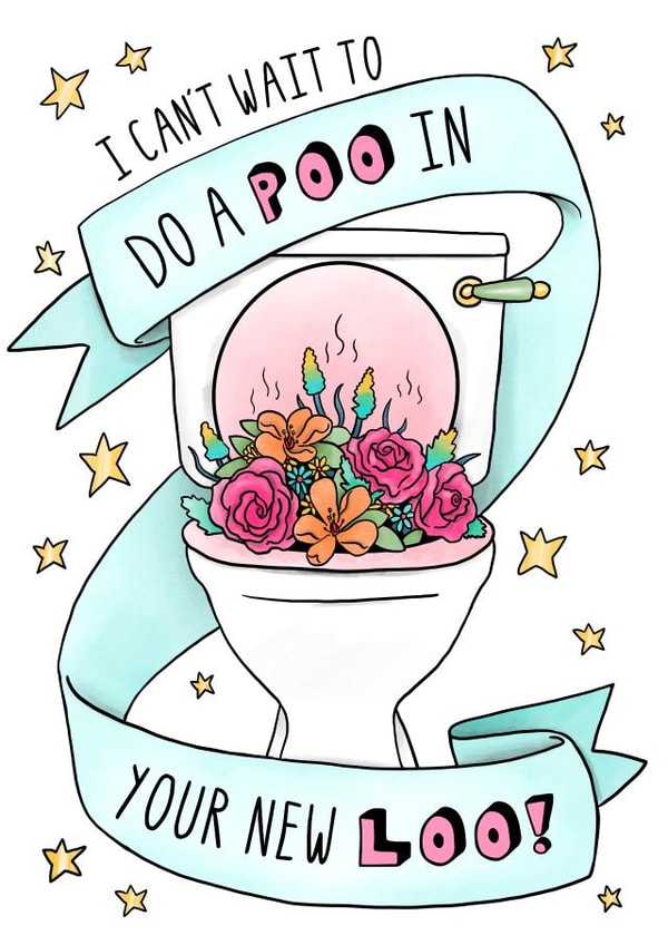 Funny Housewarming / New Home Card - Poo In Your New Loo created by Sketchy Print Co