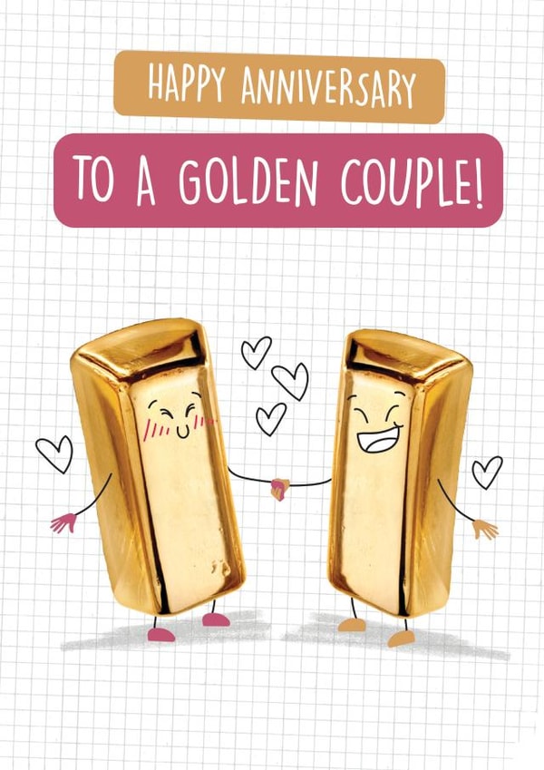 Cute Anniversary Card - Congratulations To A Golden Couple - Gold created by Quitting Hollywood