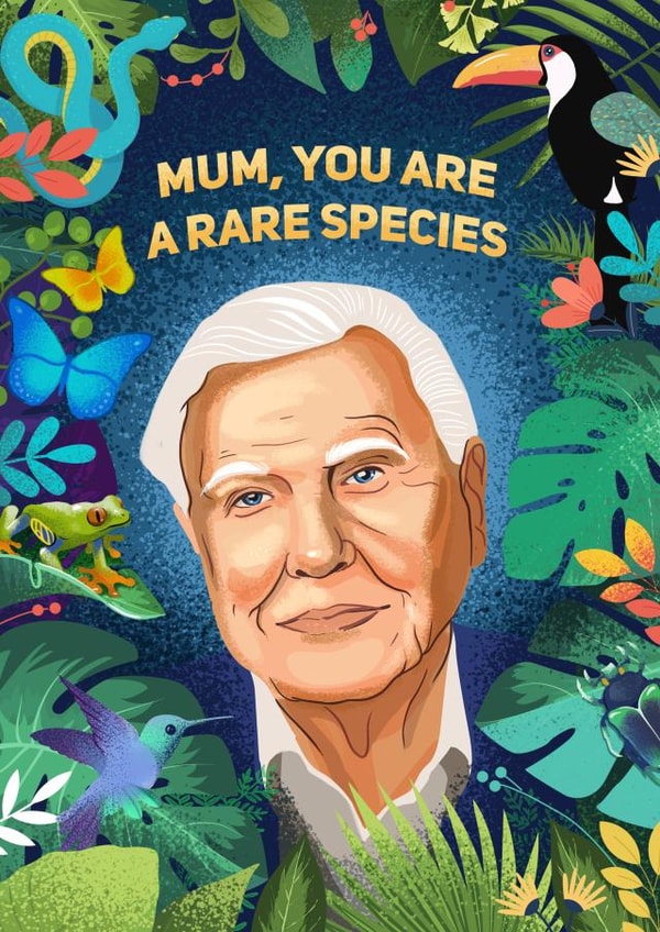 David Attenborough Mum Rare Species Card created by Leonie Jenkins