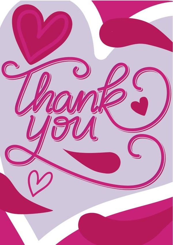 Colourful hand lettered thank you card created by @artsy_val