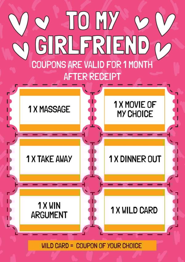 Funny Anniversary Card - Girlfriend - Voucher/Coupon created by AbiGoLucky