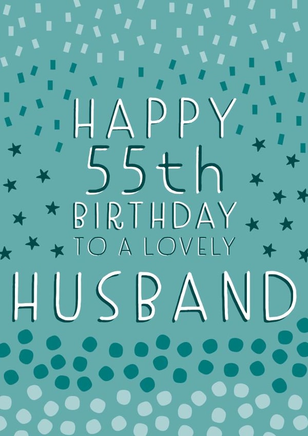 Pretty Birthday Card - 55th - Husband created by Juniper and Rose Studio