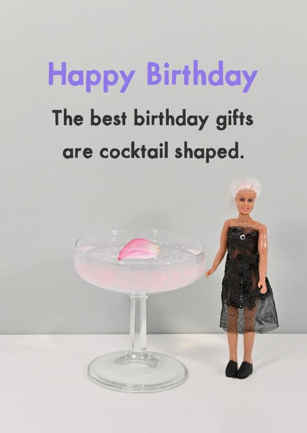 Funny Birthday Card - Cocktail Shaped created by Bold & Bright Cards