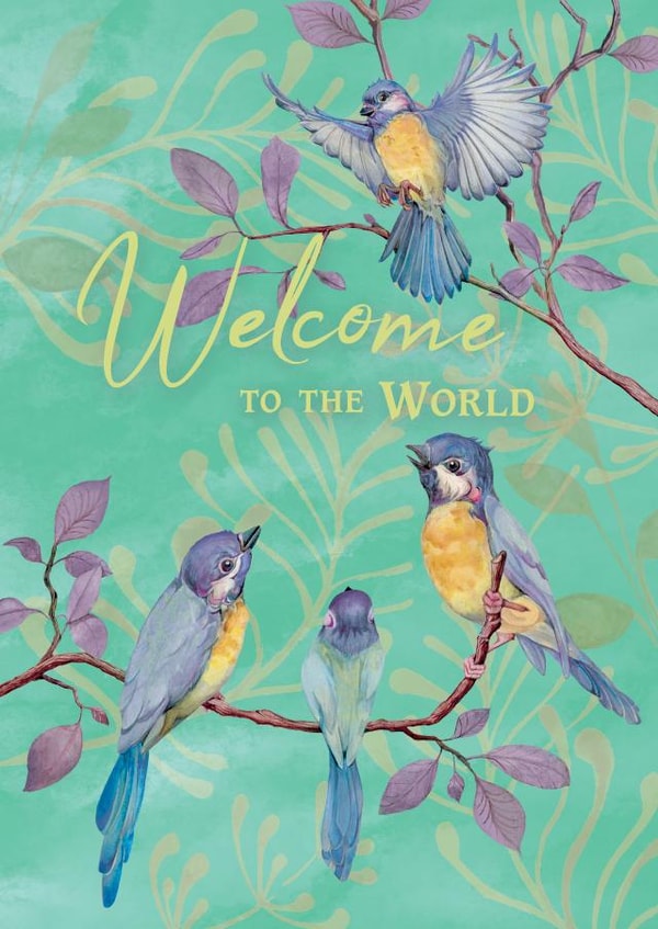 New Baby with Blue Birds created by Hannah Seakins