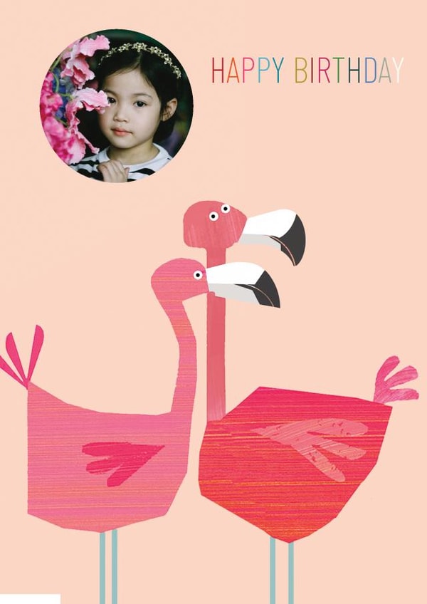 flamingo birthday card personalised flamingo card Personalised Photo Card 28093 created by Kali Stileman