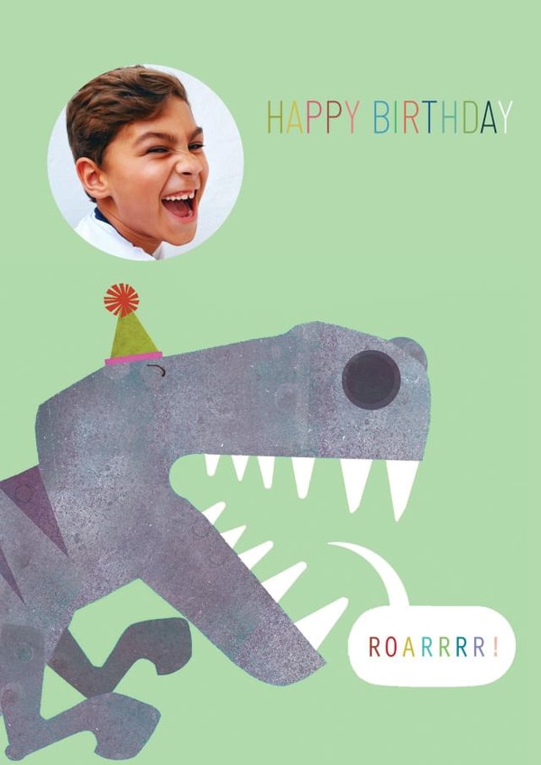 dinosaur birthday card  personalised dinosaur card Personalised Photo Card 28094 created by Kali Stileman