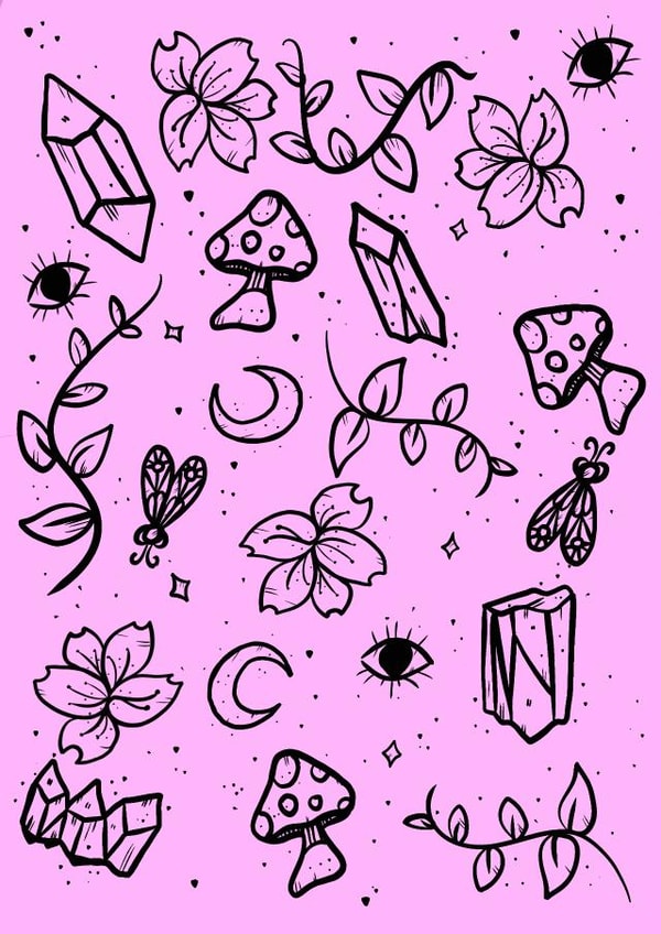 Cherry Blossom Crystals created by Misty Moon Illustrations 