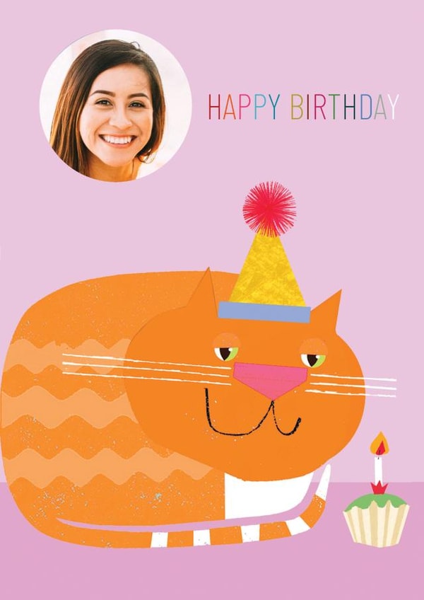 personalised cat card personalised girls birthday card Personalised Photo Card 28096 created by Kali Stileman