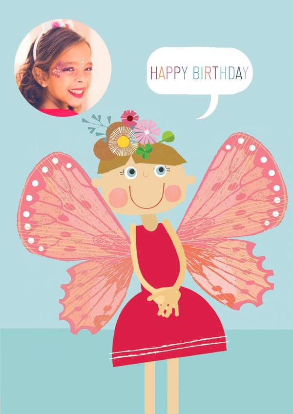 personalised girls birthday card personalised butterfly birthday card Personalised Photo Card 28100 created by Kali Stileman