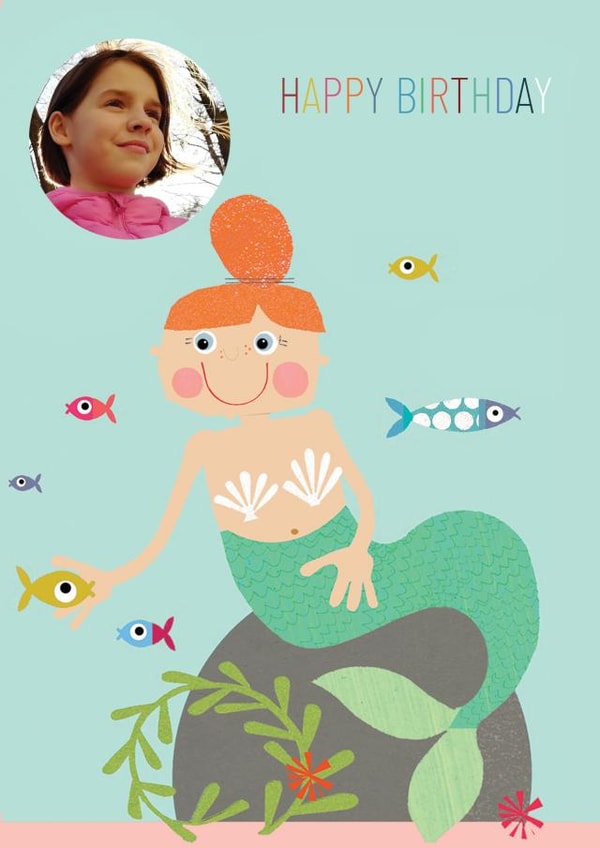 personalised mermaid card personalised girls birthday card Personalised Photo Card 28104 created by Kali Stileman