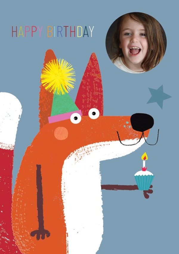 personalised fox birthday card personalised childrens birthday card Personalised Photo Card 28108 created by Kali Stileman