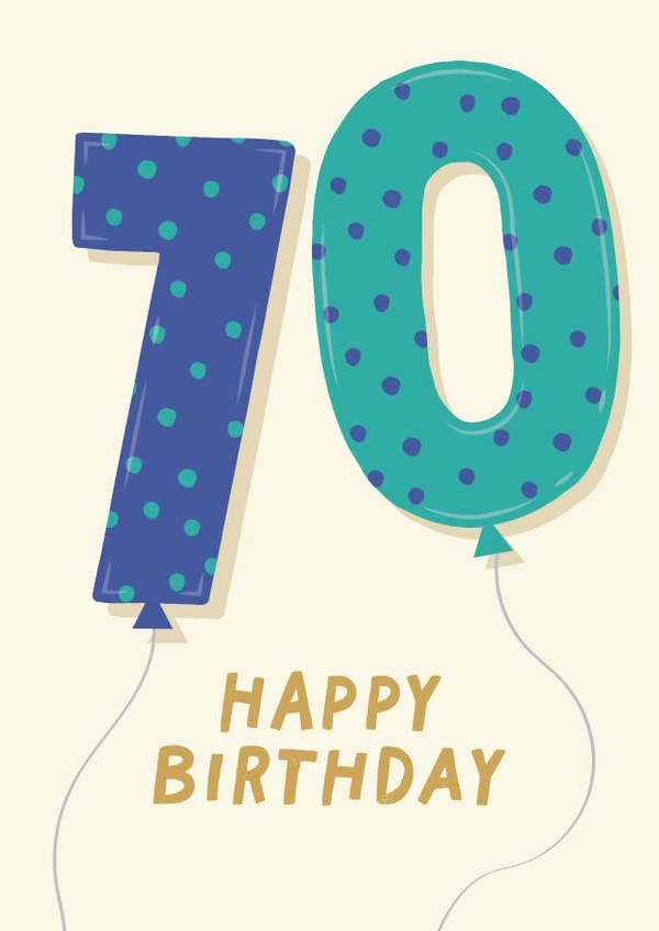 Cute Birthday Card - 70th - For Him created by Pixie Studio