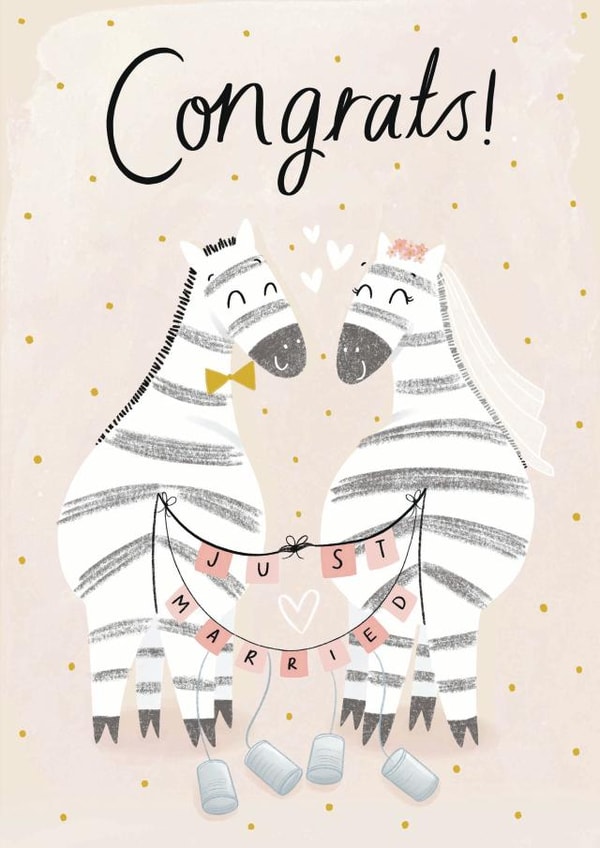 Cute Wedding Card - Congrats - Zebras created by Chloe Fae Designs