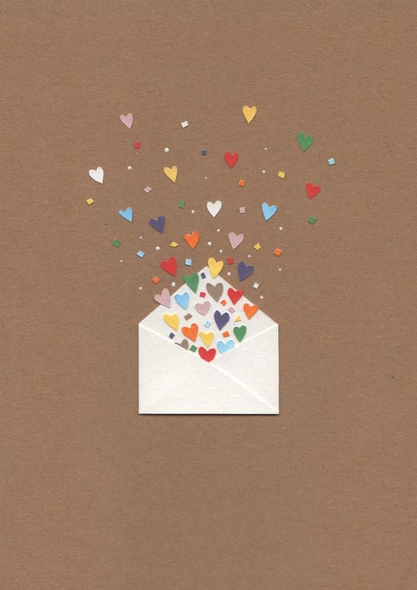 Cute anniversary card - envelope with colourful hearts created by Stacey Knights