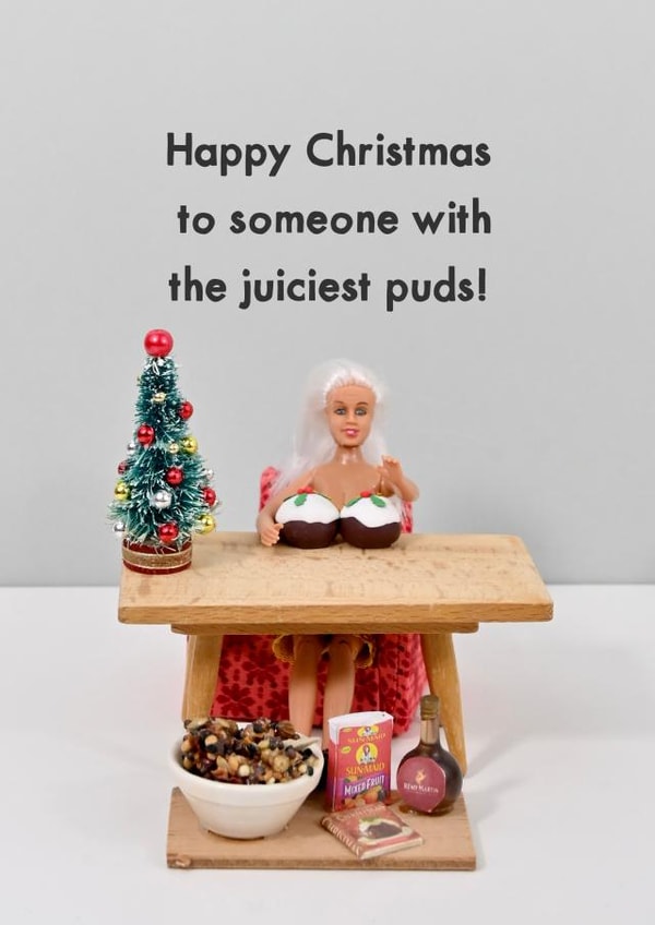 Funny Christmas Card - Juicy Puds created by Bold & Bright Cards