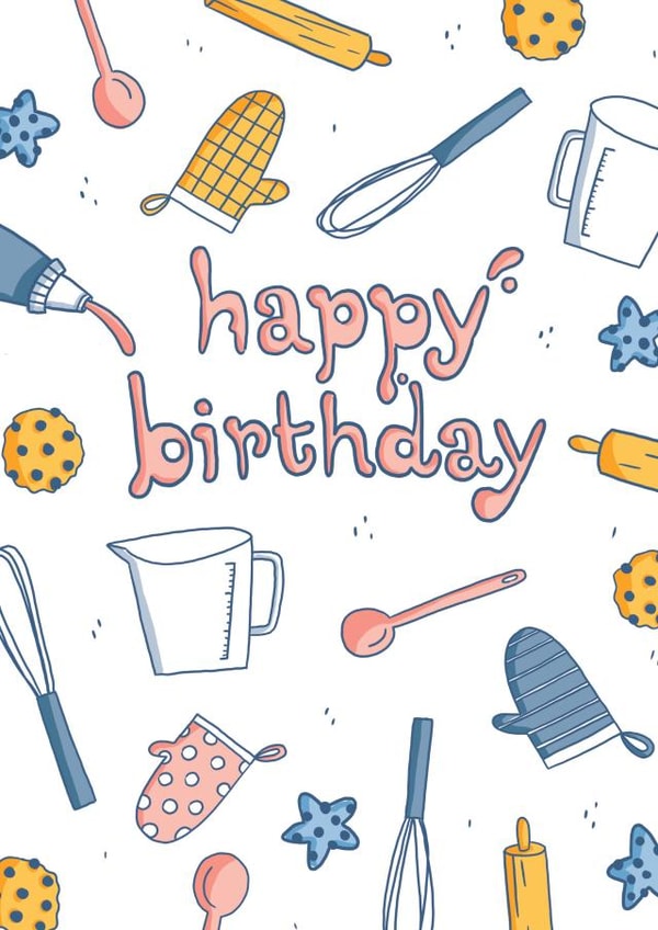 Cute Birthday Card - Baking created by All The Best